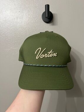 Vortex Olive Rope-Trim Breathable Baseball Cap